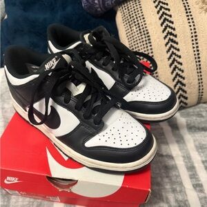 Nike Black and White Dunk Low-Tops